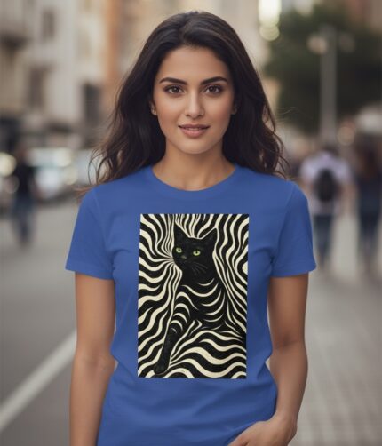 Womens RNHS T-Shirt Black Cat