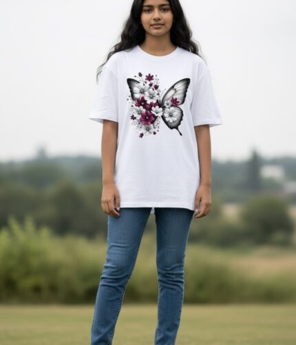 Women’s Dreamy Butterfly-02 Oversized Tee