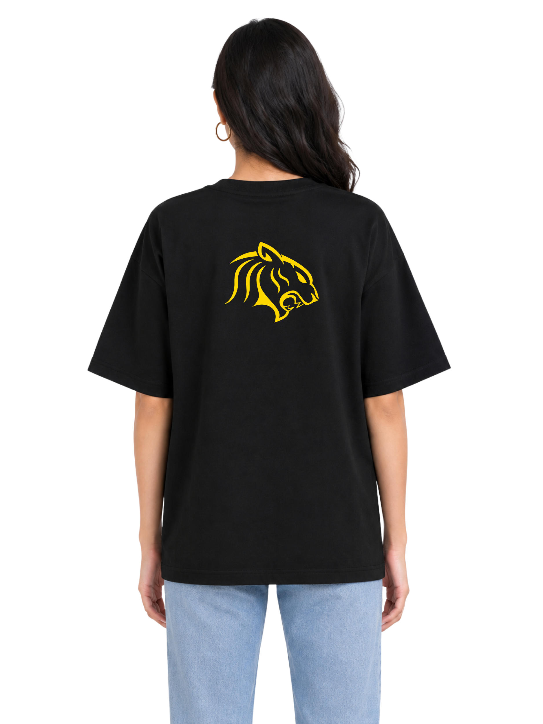 Unisex Oversized Hip Hop T-Shirt – 220 GSM T-Shirt Wild Cat Logo Printed F&B - Image 2