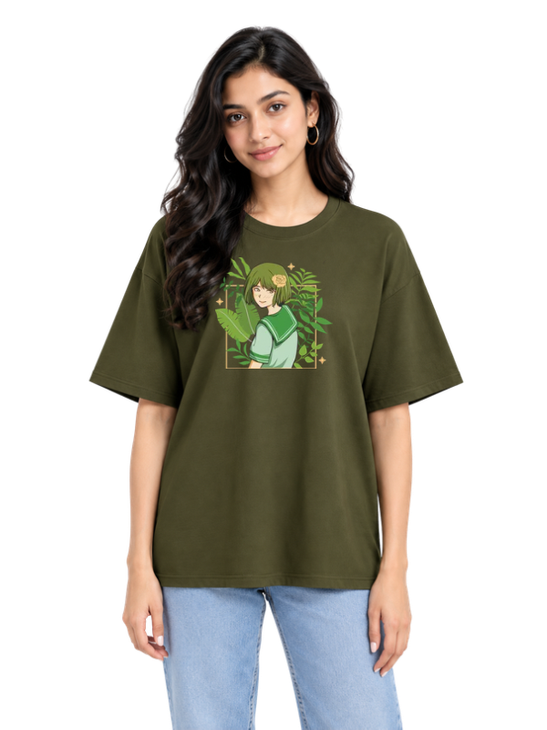 Unisex Oversized Hip Hop T-Shirt – 220 GSM Anime Front Printed T-shirt - Image 1