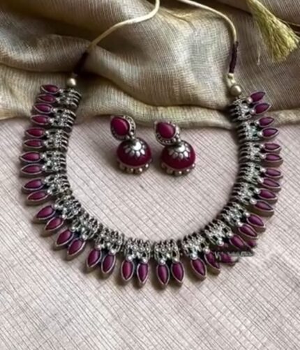 Terracotta Necklace Set With Earrings