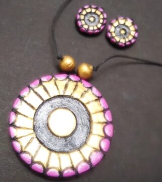 Terracotta Small Necklace With Earrings