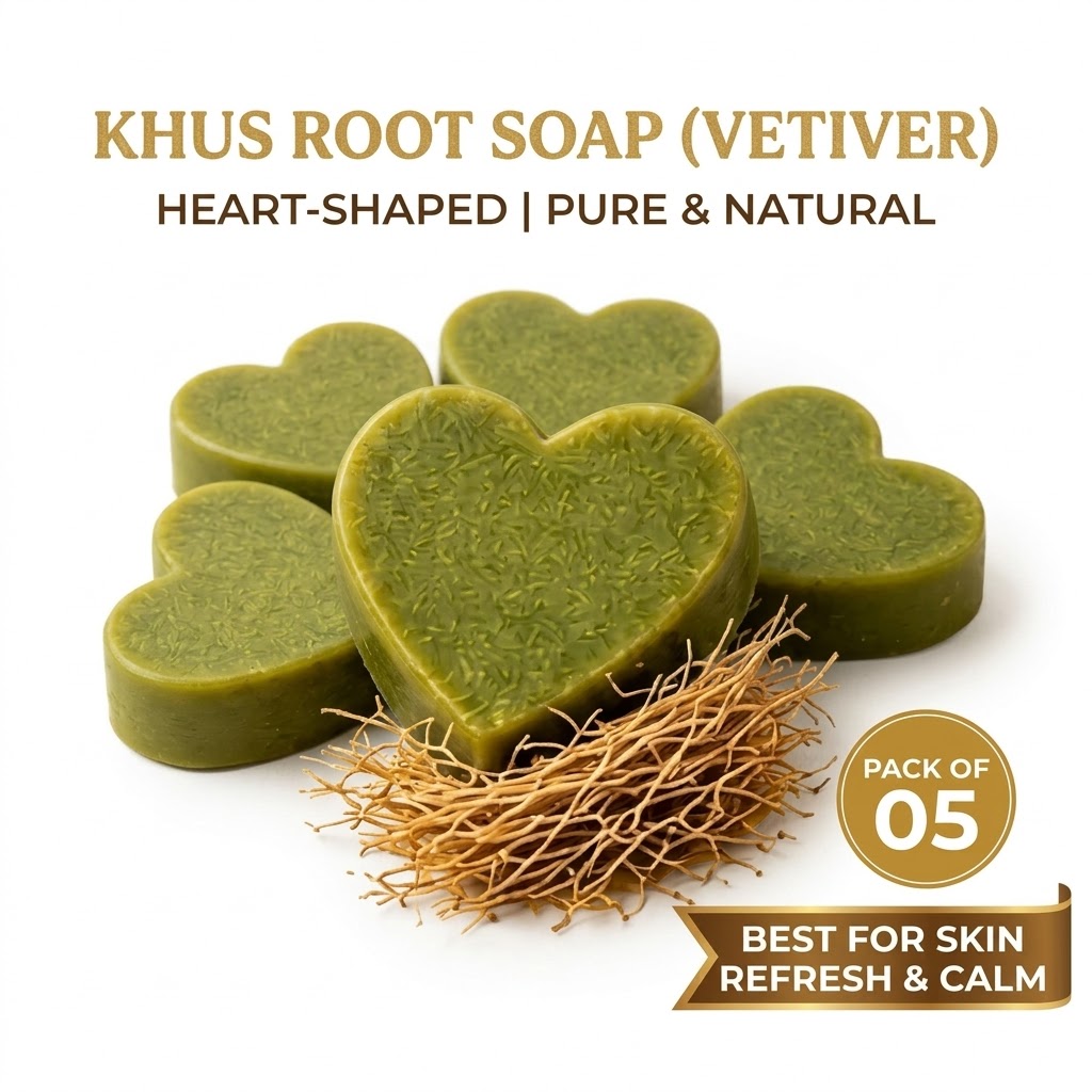 Khus Root Soap (Vettiver) Natural Soap Pack of 05 - Image 1