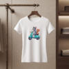 Women’s Tom & Jerry Scooter Riding Printed Round Neck Half Sleeve T-Shirt - Thumbnail Image 1