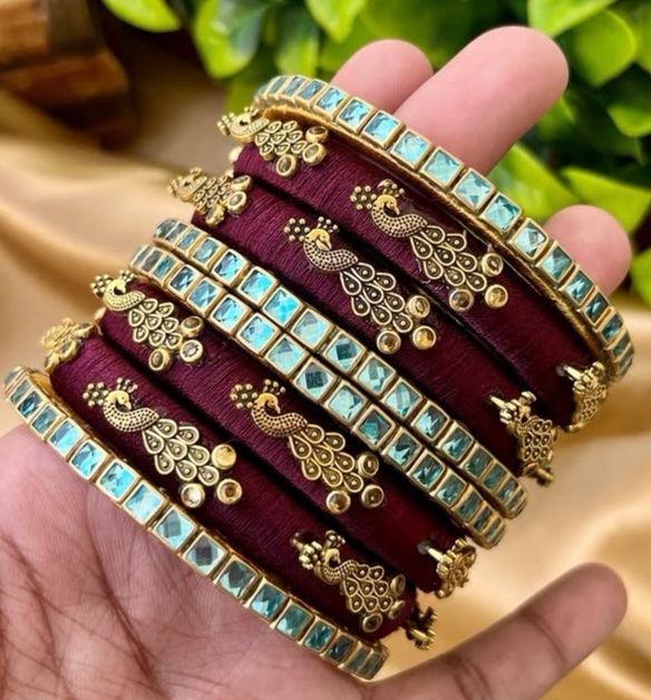 Silk thread bangles 0001 - 08 bangles - Image 1