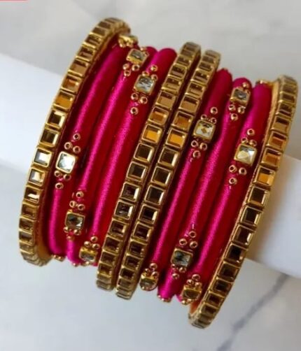 Silk Thread Bangles - 10 nos