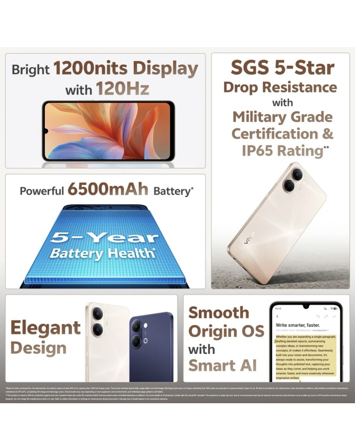Vivo Y05 4G Smartphone – 4GB RAM, 64GB Storage - Straw Gold - Image 2