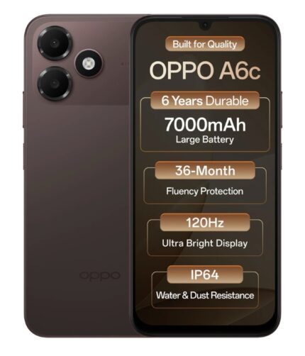 OPPO A6c 4G Smartphone – 4GB RAM, 64GB Storage - Stone Brown