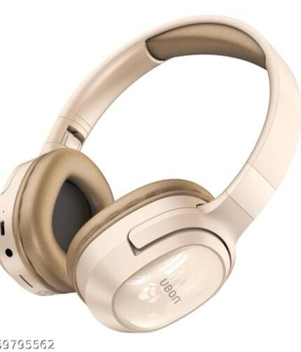 Ubon HP-700 Hip Hop Bluetooth Headphones with 40 Hrs Playtime | Deep Bass | 40 MM Driver |FM Radio, TF Card, Aux | Over The Ear Headphones (CREAM)