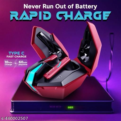 HOPPUP Xo6 Gaming Earbuds with 35MS Low Latency, RGB LED, 13MM DRIVERS & 50H PlayTime Bluetooth (Red, True Wireless) - Image 4