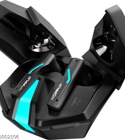Hoppup Xo6 Gaming Earbuds with 35MS Low Latency, RGB LED, 13MM DRIVERS & 50H PlayTime Bluetooth (Black, True