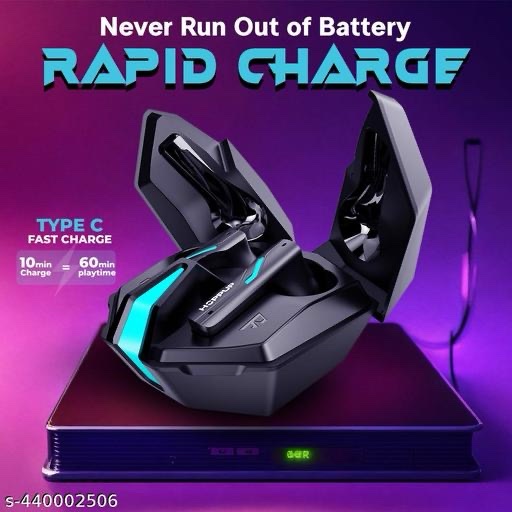 HOPPUP Xo6 Gaming Earbuds with 35MS Low Latency, RGB LED, 13MM DRIVERS & 50H PlayTime Bluetooth (Coal Black, True Wireless) - Image 4