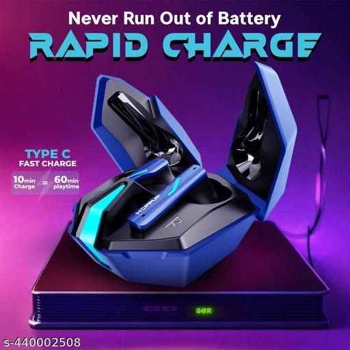 HOPPUP Xo6 Gaming Earbuds with 35MS Low Latency, RGB LED, 13MM DRIVERS & 50H PlayTime Bluetooth (Cobalt Blue, True Wireless) - Image 4