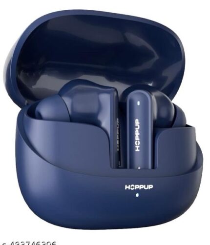 Hoppup AirDoze F51 Earbuds with 40H PlayTime, 40MS Low Latency, AI ENC & 5.4v Bluetooth (Navy Blue, True Wireless)