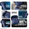 Hoppup AirDoze F51 Earbuds with 40H PlayTime, 40MS Low Latency, AI ENC & 5.4v Bluetooth (Navy Blue, True Wireless) - Thumbnail Image 2