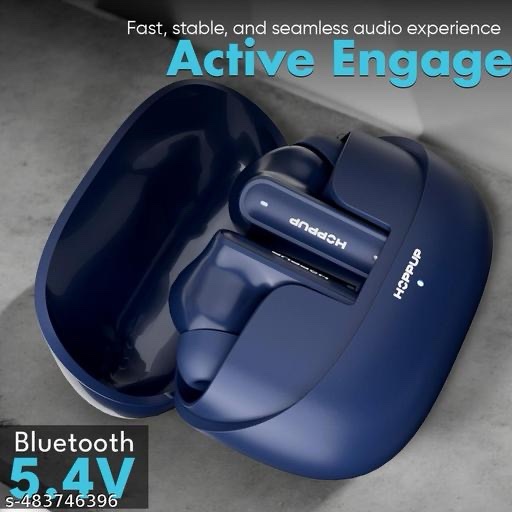 Hoppup AirDoze F51 Earbuds with 40H PlayTime, 40MS Low Latency, AI ENC & 5.4v Bluetooth (Navy Blue, True Wireless) - Image 3