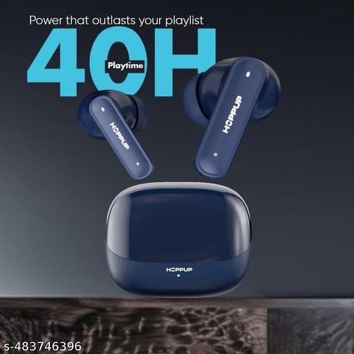 Hoppup AirDoze F51 Earbuds with 40H PlayTime, 40MS Low Latency, AI ENC & 5.4v Bluetooth (Navy Blue, True Wireless) - Image 4