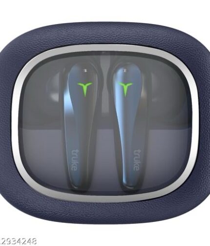 Truke Dyno Leather Finish earbuds Spatial Audio, 70H Battery, Quad Mic ENC (ArcticBlue)