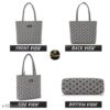 Dixon Casual Canvas Fabric Shoulder Trendy Design Handheld Tote Bag For Women - Thumbnail Image 3