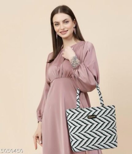 Dixon Casual Canvas Fabric Shoulder Trendy Design Handheld Tote Bag For Women