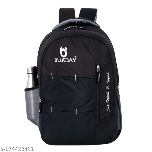Bluejay Size: Black M (15-30L) Stylish and Trendy College backpacks for Boys And Girls - Image 1