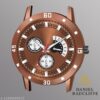 Men Brown Textured Dial PU Strap Analog Watch - Thumbnail Image 3