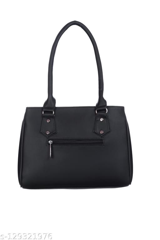 Creeper Women's PU Handbag with 3 Compartments and Front Pocket - Black - Image 3