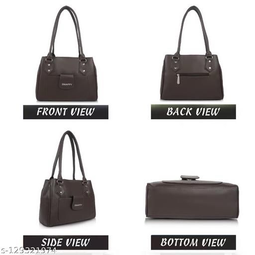 Creeper Women's PU Handbag with 3 Compartments and Zip Closure - Brown - Image 4